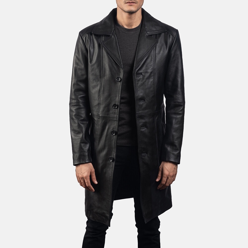 AJ Firenze Italian Leather Trench Coat
